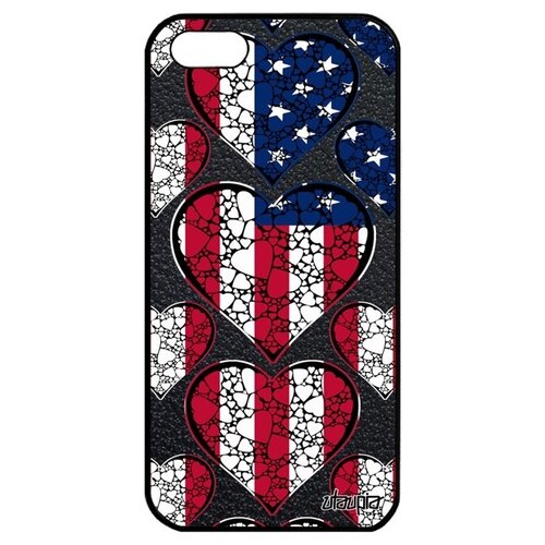 фото Защитный чехол для смартфона // iphone 5 5s se (2016) // "флаг соединенных штатов с сердцем" страна любовь, utaupia, цветной