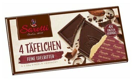Шоколад порционный горький 72% Sarotti 100г - фотография № 3