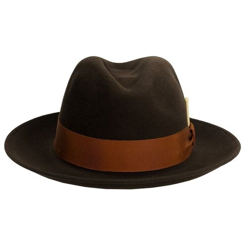 фото Шляпа федора bailey, шерсть, подкладка, утепленная, размер 59, коричневый