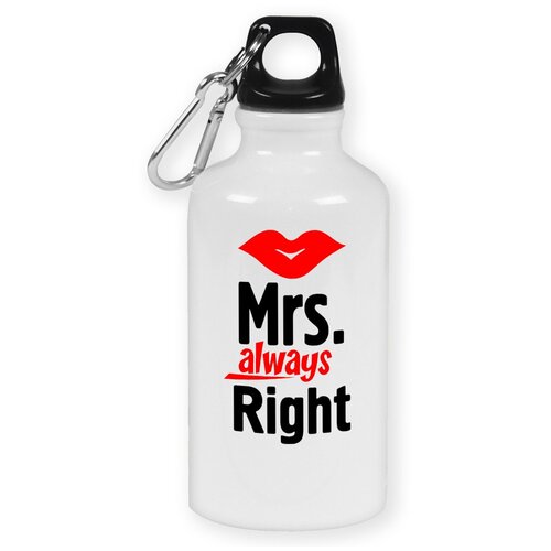фото Бутылка с карабином coolpodarok "mrs always right (миссис всегда права)"