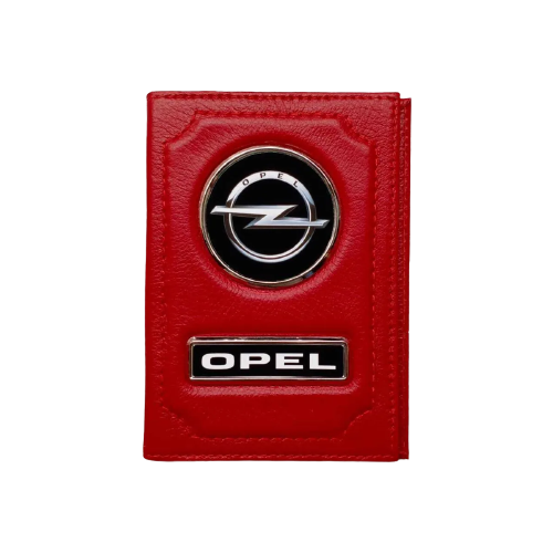 Обложка для автодокументов и паспорта Opel (опель) кожаная флотер
