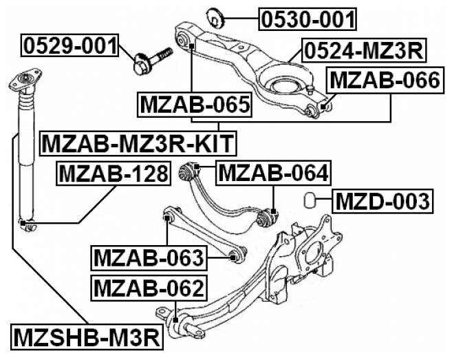 Сайлентблок FEBEST MZAB128