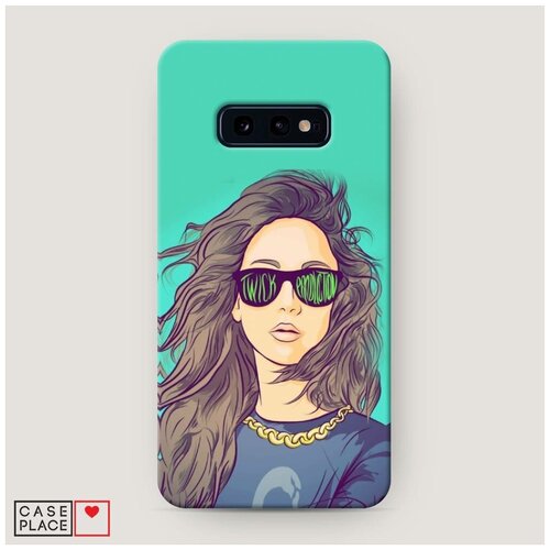фото Чехол пластиковый samsung galaxy s10e девушка в очках case place