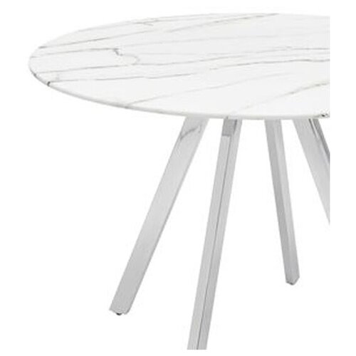 Стол обеденный стул груп Хьюстон, 100*100, белый, стеклянный