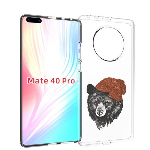 Чехол MyPads Медведь в шапке 2 для Huawei Mate 40 Pro (NOH-NX9) задняя-панель-накладка-бампер чехол mypads белый медведь для huawei mate 40 pro noh nx9 задняя панель накладка бампер