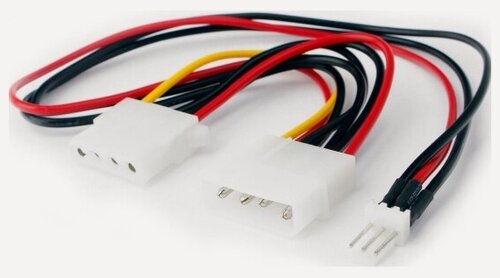 Изображение товара Кабель питания Cablexpert CC-PSU-5, для вентилятора 12V, molex -> molex + 3pin, 15см