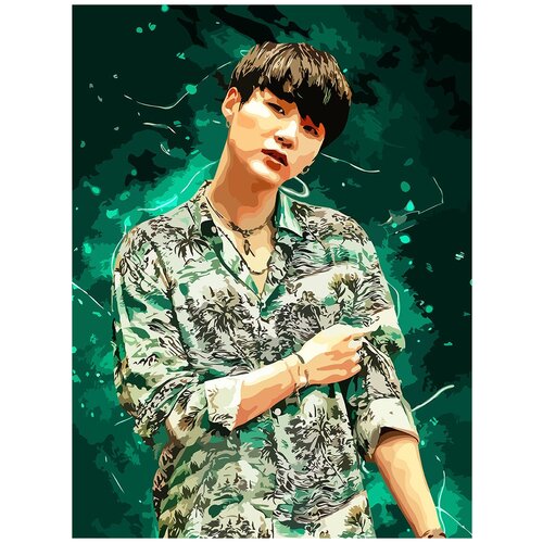 Картина по номерам на холсте Музыка BTS Suga Шуга - 6031 В 30x40