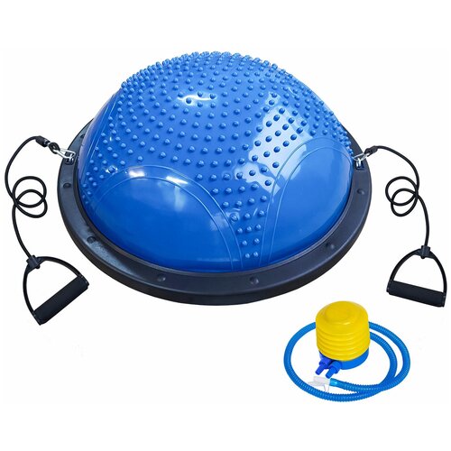 фото Bosu033-10 полусфера bosu гимнастическая, 58см., (синяя) в комплекте с эспандером и насосом (b31652) smart athletics