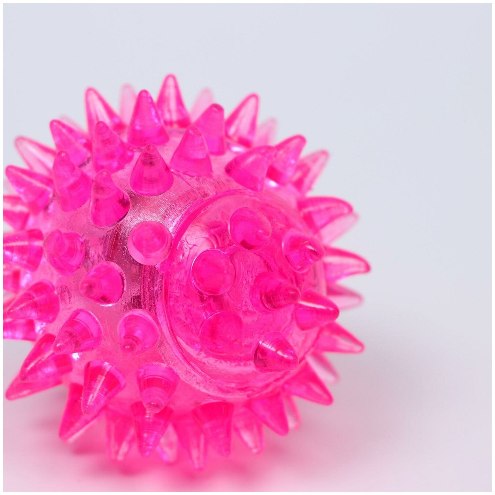 Пижон Мяч светящийся для животных малый, TPR, 4,5 см, розовый - фотография № 3