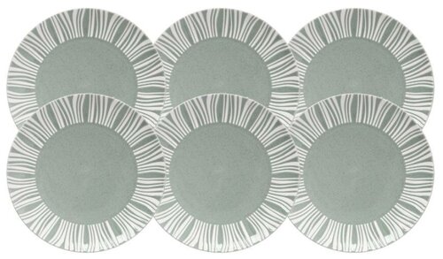 Набор 6 тарелок обеденных (серо-зелёный) Solaris (Maxwell&Williams)