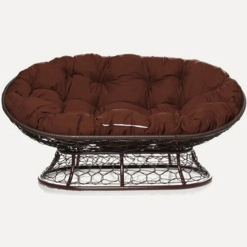 Изображение товара Диван садовый M-group Мамасан ротанг коричневый + коричневая подушка