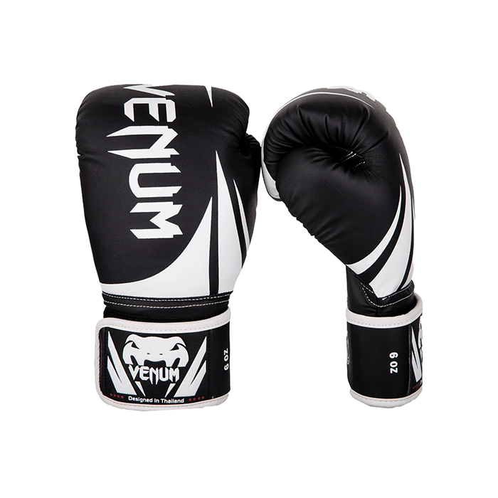 Детские боксерские перчатки Venum Challenger 2.0 Black/White (8 унций)