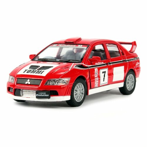 Модель машины Kinsmart Mitsubishi Lancer Evolution VII, спортивная, инерционная, металл, масштаб 1:36 (KT5048D) kinsmart модель автомобиля mitsubishi lancer evolution vii цвет желтый