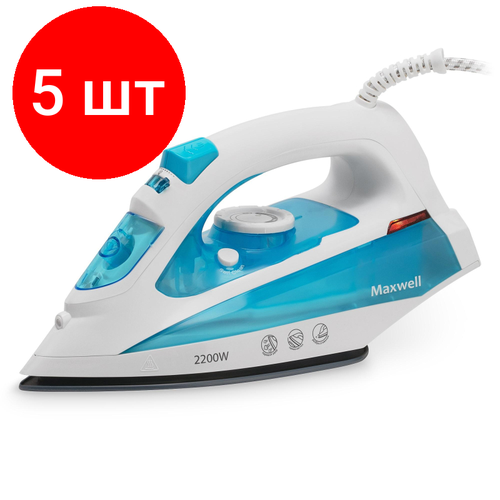 Комплект 5 штук Утюг Maxwell MW-3055 Макс мощ2400Вт подошва с керамич покрыт 1756800₽