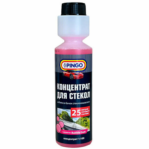 Моющий концентрат для стеклоочистителей 1100 с дозатором bubble gum 250 мл Pingo 480₽