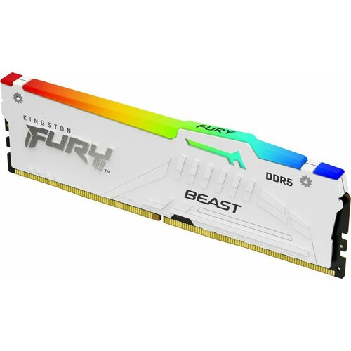 Оперативная память 16Gb DDR5 6000MHz Kingston Fury Beast White RGB KF560C40BWA-16 9260₽