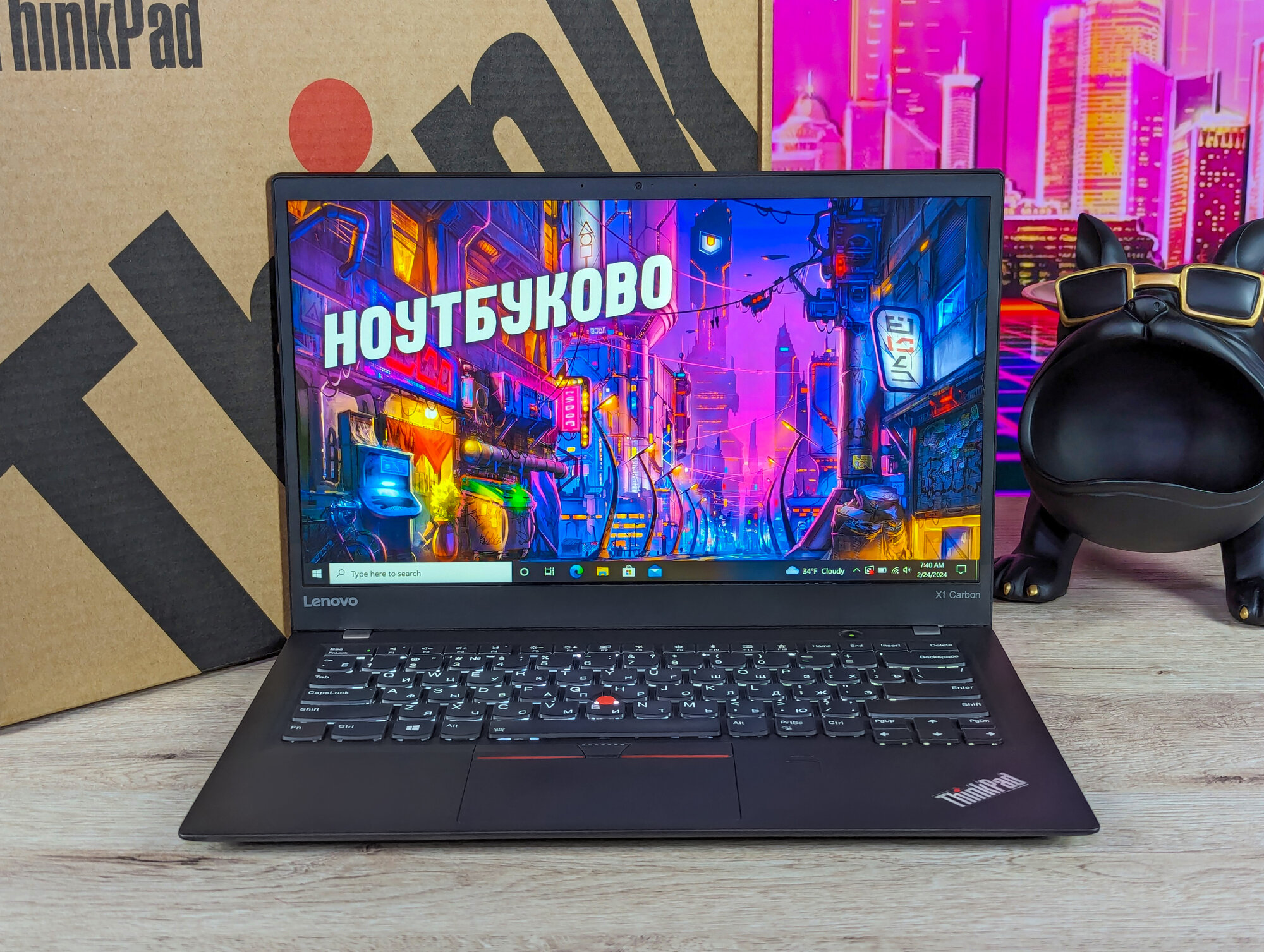 14.0" Ноутбук Lenovo ThinkPad X1 Carbon Gen 5, 1920x1080 IPS, Intel Core i7-6600U 2.6 GHz, RAM 8 ГБ, SSD 512 ГБ, Intel HD Graphics 520, Win10 Pro