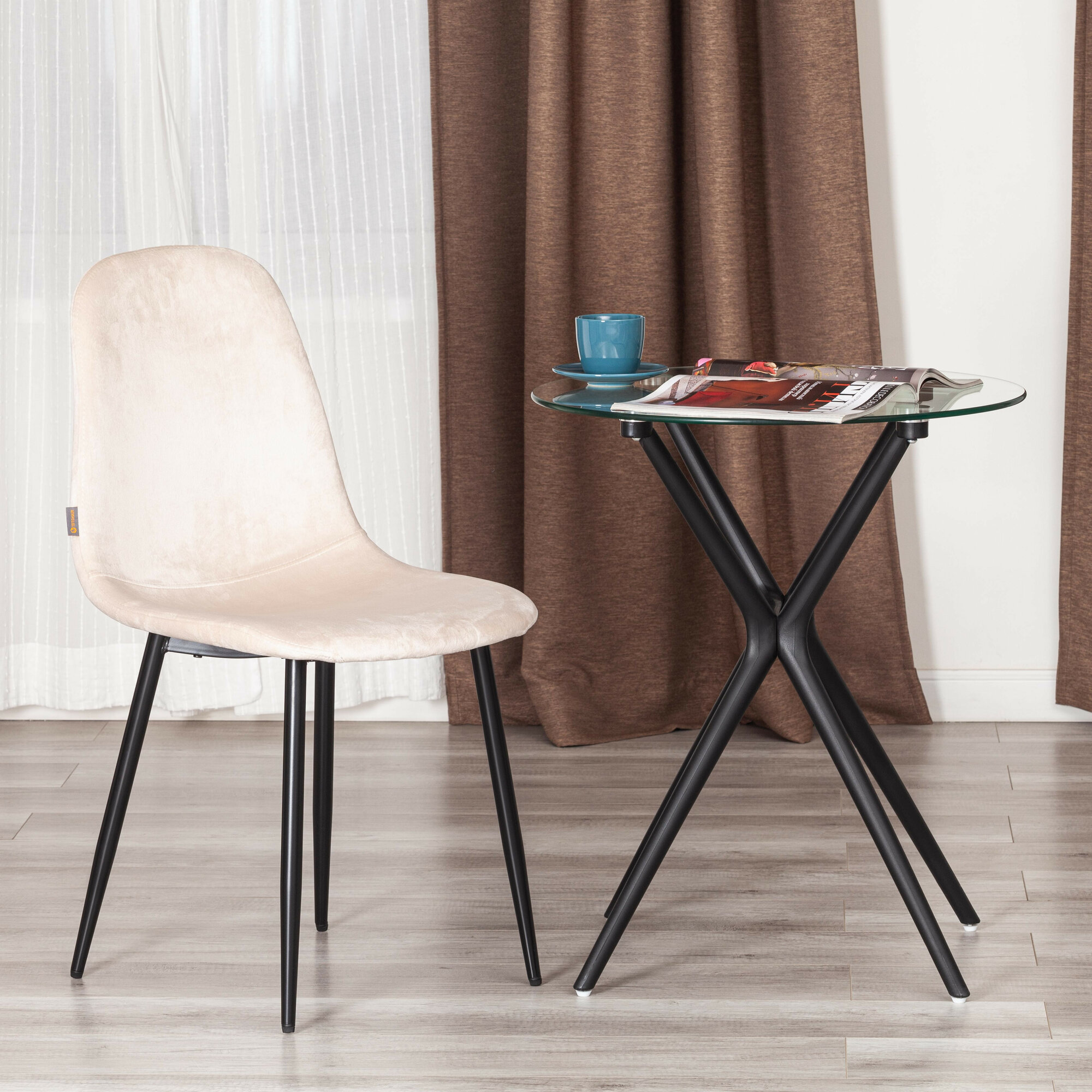 Стул TetChair BREEZE (mod. JSC-58),1шт., кремовый/черный