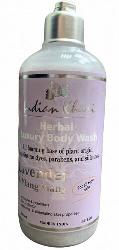 Гель для душа очищающий Лаванда и Иланг-иланг Кхади Lavender & Ylang Ylang Indian Khadi 300 мл.