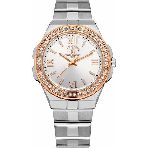 фото Наручные часы santa barbara polo & racquet club, серебряный, розовый