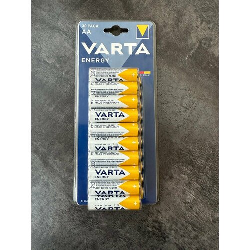 Батарейка (30шт) щелочная VARTA LR6 AA Energy 1.5В аккумулятор varta lr6 aa 2100 mah r2u уп 2 шт