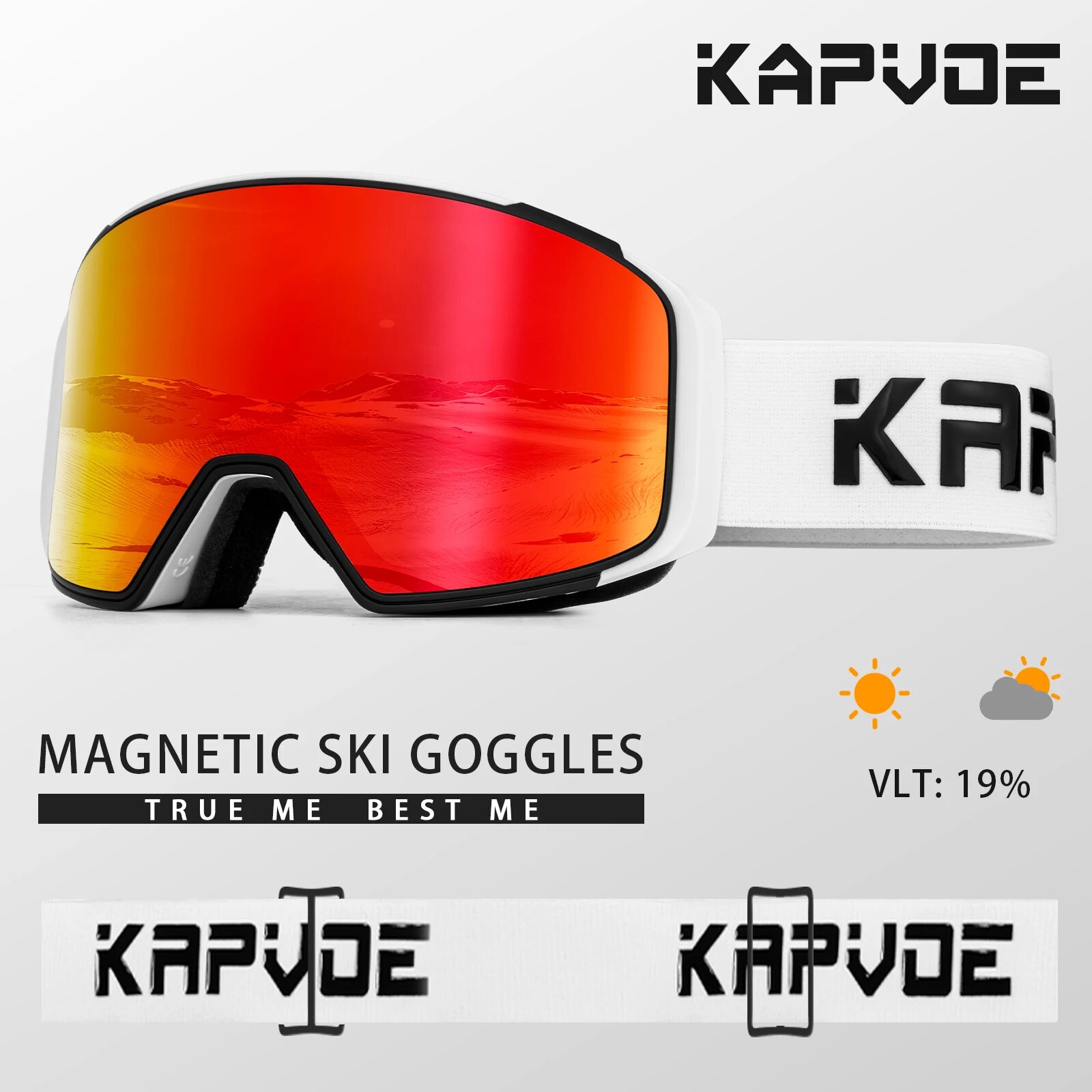 Лыжные очки KAPVOE с двойным магнитом, 04, М