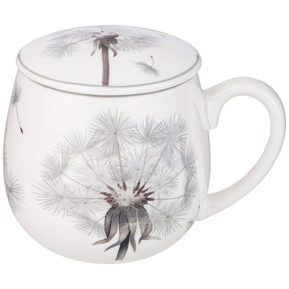Кружка заварочная lefard dandelion с металл. ситом и фарфор. крышкой 420 мл