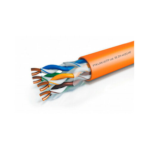 LAN U/UTP 4x2x24AWG (0,48 мм) кат.5е (305 м) LSZH (оранжевый) Standard Пожтехкабель СКС (202-018)