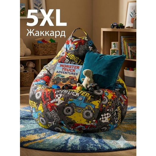 фото Кресло-мешок пуффбери «груша», размер 5xl большой, жаккард монстер трэк