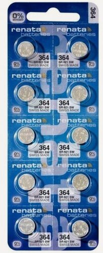 Изображение товара Элемент питания Renata SR621SW 364 Zn/Ag2O бл 10