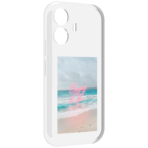 Чехол MyPads красивый пляж для Vivo Y77E / Vivo iQOO Z6 Lite задняя-панель-накладка-бампер