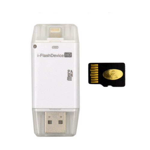 I-Flash-Device Флешка для Iphone/Ipad на 128 Gb со сменной микро SD карта памяти micro sd sandisk ultra 128 gb