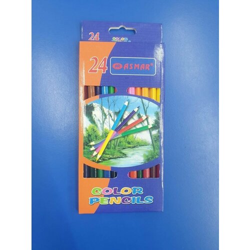 фото Набор двусторонних цветных карандашей 12 штук, 24 цвета asmar