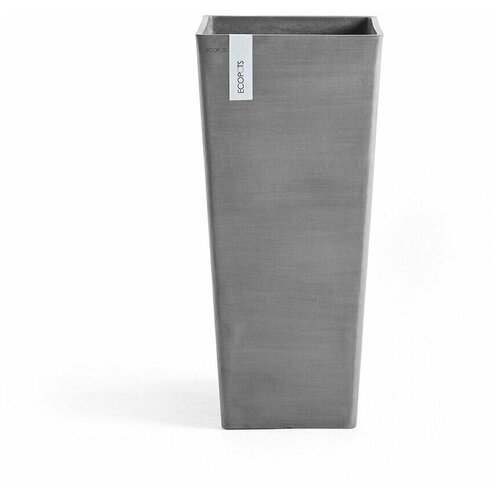 Кашпо ECOPOTS Rotterdam middle L30 W30 H50 см высокое серо-голубое