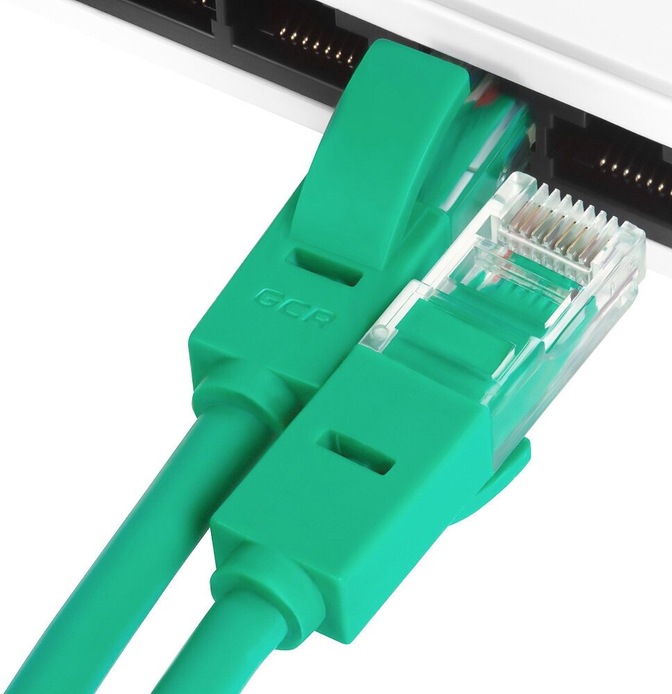 Greenconnect Патч-корд прямой 40.0m, UTP кат.5e, зеленый, позолоченные контакты, 24 AWG, литой, GCR-LNC05-40.0m, ethernet high speed 1 Гбит/с, RJ45, T568B Greenconnect RJ45(m) - RJ45(m) Cat. 5e U/UTP - фото №4