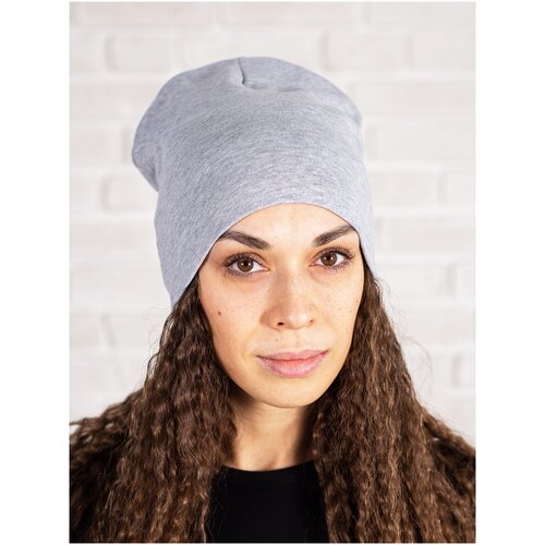 фото Шапка бини валерия мура, размер 56-58, серый