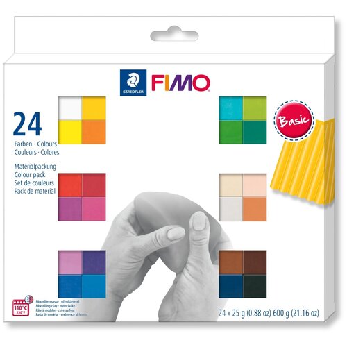 Комплект запекаемой полимерной глины Fimo Soft 8023 C24-1 Базовый (24х25 г.), цена за 1 шт.