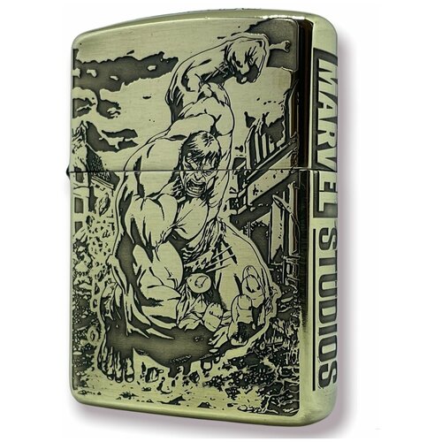 Зажигалка бензиновая Zippo Armor с гравировкой Hulk