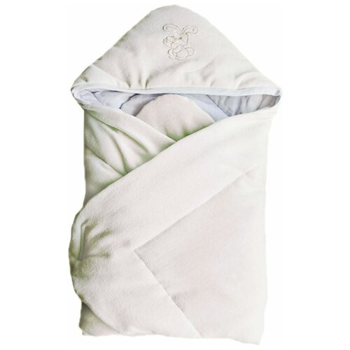 Конверт-одеяло Папитто, велюр с вышивкой (цвет: белый)