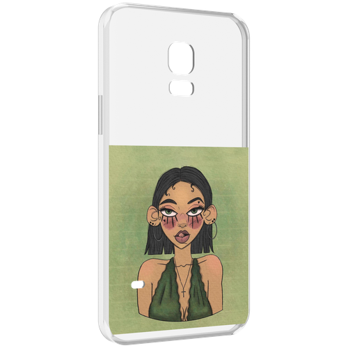 Чехол MyPads девушка-с-каре-и-тату для Samsung Galaxy S5 mini задняя-панель-накладка-бампер