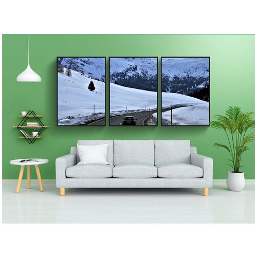 фото Набор модулных постеров для интерьера "альпы, высокая, снег" 60x90 см. в тубусе, без рамки lotsprints