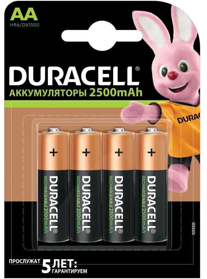 Аккумулятор Duracell AA 2500mAh (4шт) (HR6-4BL)
