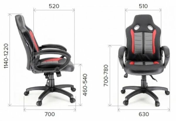 Игровое кресло Everprof (Black/Red) - фото №2