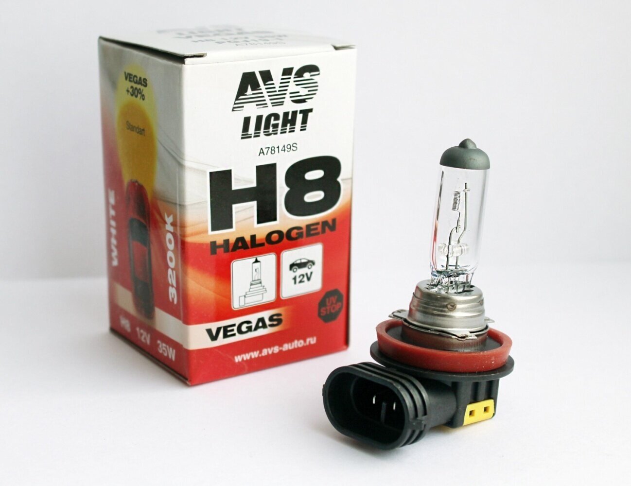 Лампа галогенная AVS Vegas H8.12V.35W (1 шт.)