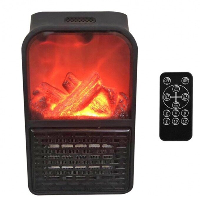 MELT Обогреватель портативный с пультом и LED дисплеем Flame Heater (Черный)