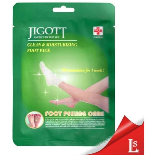 Jigott Маска пилинг-носочки для ног отшелушивающие / Clean & Moisturizing Foot Pack, 1 шт. Корея