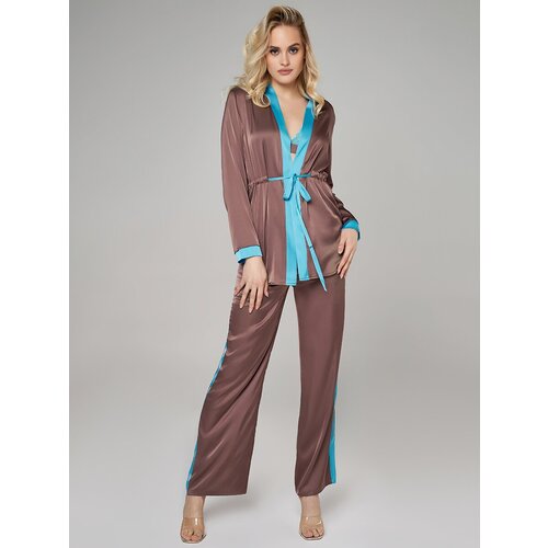 Пижама ALZA, размер 40/42, голубой, коричневый пижама alza размер 40 коричневый розовый