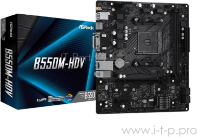 Материнская плата Asrock B550m-hdv Soc-AM4 AMD B550 2xDDR4 mATX AC`97 8ch(7.1) GbLAN Raid+vga+dvi+hd