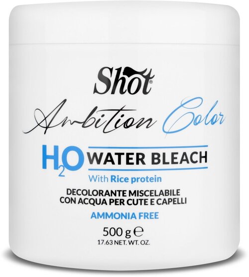 Порошок AMBITION COLOR для осветления волос SHOT water bleach 500 г