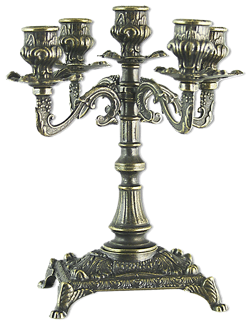 Канделябр Венеция на 5 свечей малый, бронза AL-80-411-ANT, Италия